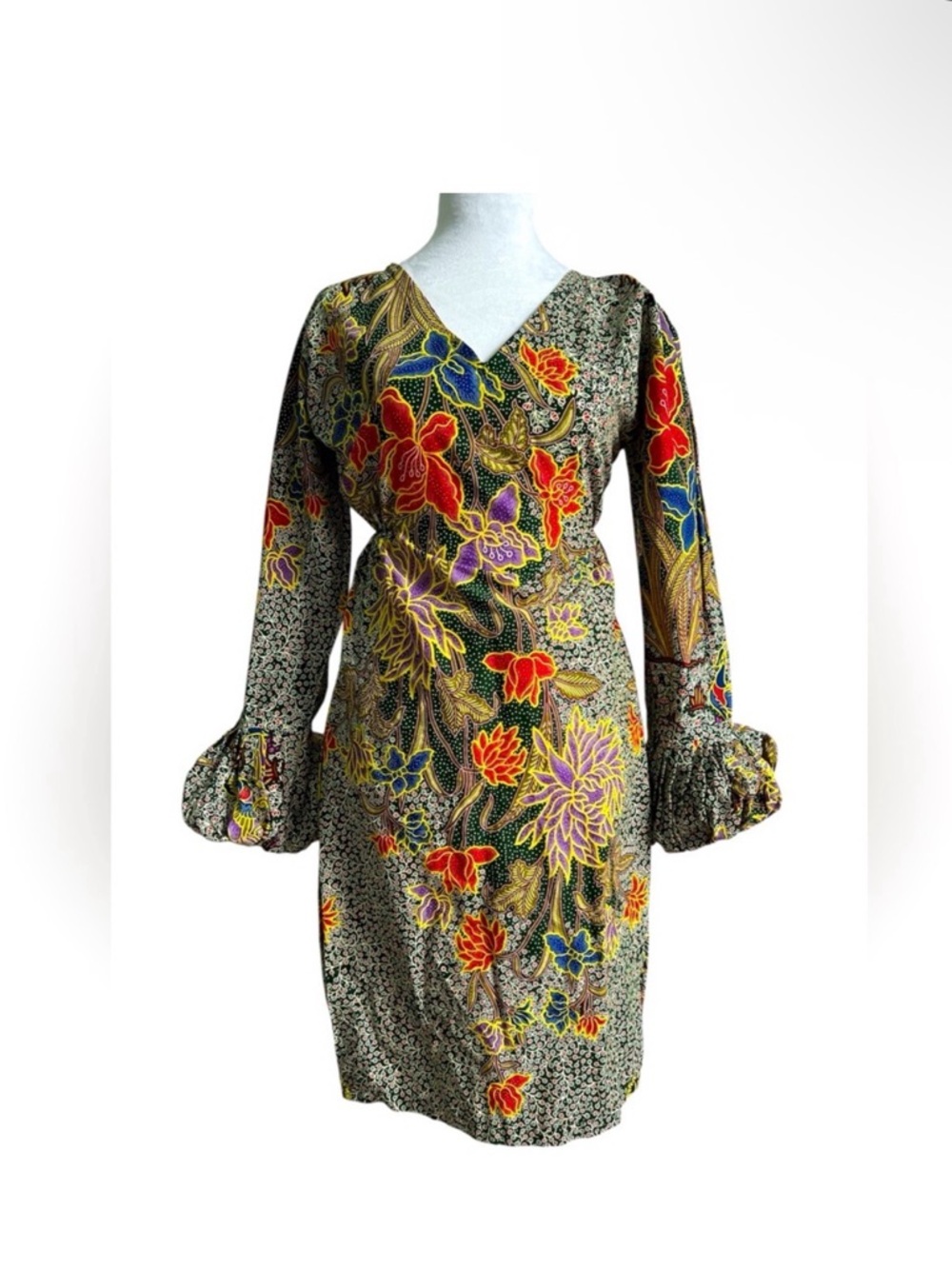 Handmade African Floral Midi Dress in size Small Medium